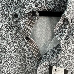 Mens Warehouse Micheal Strahan Men's Black and White Patterned Shirt